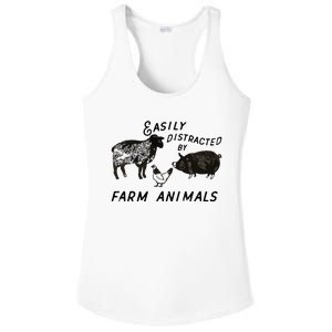 Easily Distracted By Farm Animals Ladies PosiCharge Competitor Racerback Tank