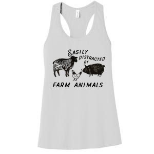 Easily Distracted By Farm Animals Women's Racerback Tank