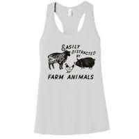 Easily Distracted By Farm Animals Women's Racerback Tank