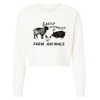 Easily Distracted By Farm Animals Cropped Pullover Crew