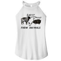 Easily Distracted By Farm Animals Women's Perfect Tri Rocker Tank