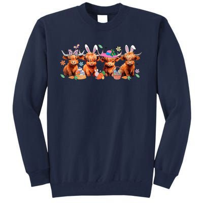 Easter Day Baby Highland Cow Tall Sweatshirt