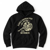 Easily Distracted By Music And Bourbon Skeleton Hoodie