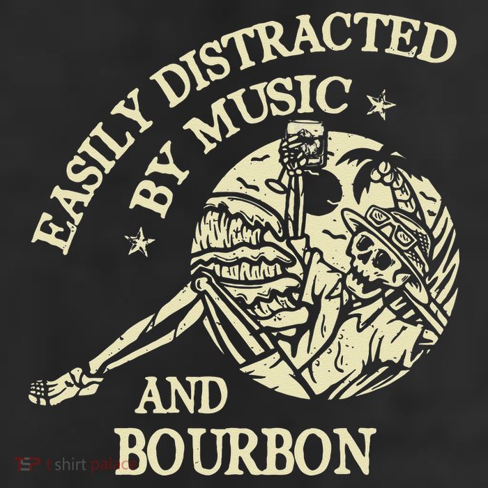 Easily Distracted By Music And Bourbon Skeleton Adult Drive Performance Visor