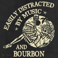 Easily Distracted By Music And Bourbon Skeleton Beanie