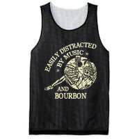 Easily Distracted By Music And Bourbon Skeleton Mesh Reversible Basketball Jersey Tank