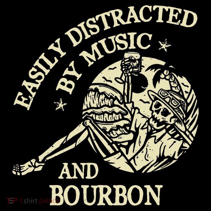 Easily Distracted By Music And Bourbon Skeleton Magnet