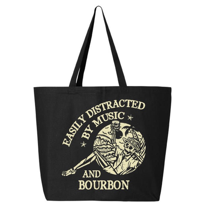 Easily Distracted By Music And Bourbon Skeleton 25L Jumbo Tote