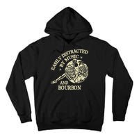 Easily Distracted By Music And Bourbon Skeleton Tall Hoodie