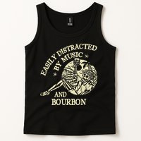 Easily Distracted By Music And Bourbon Skeleton Tank Top