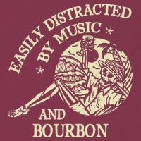 Easily Distracted By Music And Bourbon Skeleton 16oz Travel Tumbler