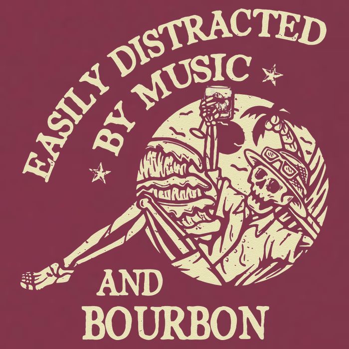 Easily Distracted By Music And Bourbon Skeleton 16oz Travel Tumbler