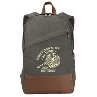 Easily Distracted By Music And Bourbon Skeleton Cotton Canvas Backpack