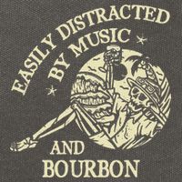 Easily Distracted By Music And Bourbon Skeleton Cotton Canvas Backpack