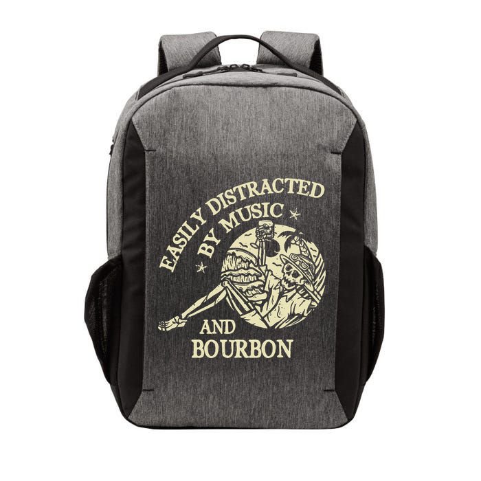 Easily Distracted By Music And Bourbon Skeleton Vector Backpack