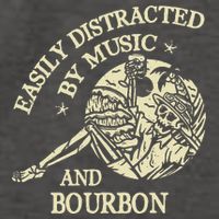 Easily Distracted By Music And Bourbon Skeleton Vector Backpack