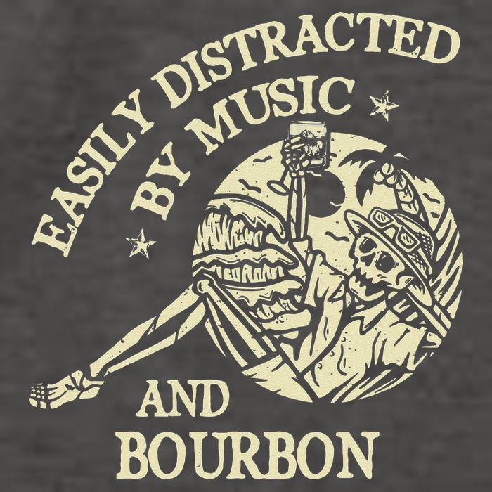 Easily Distracted By Music And Bourbon Skeleton Vector Backpack