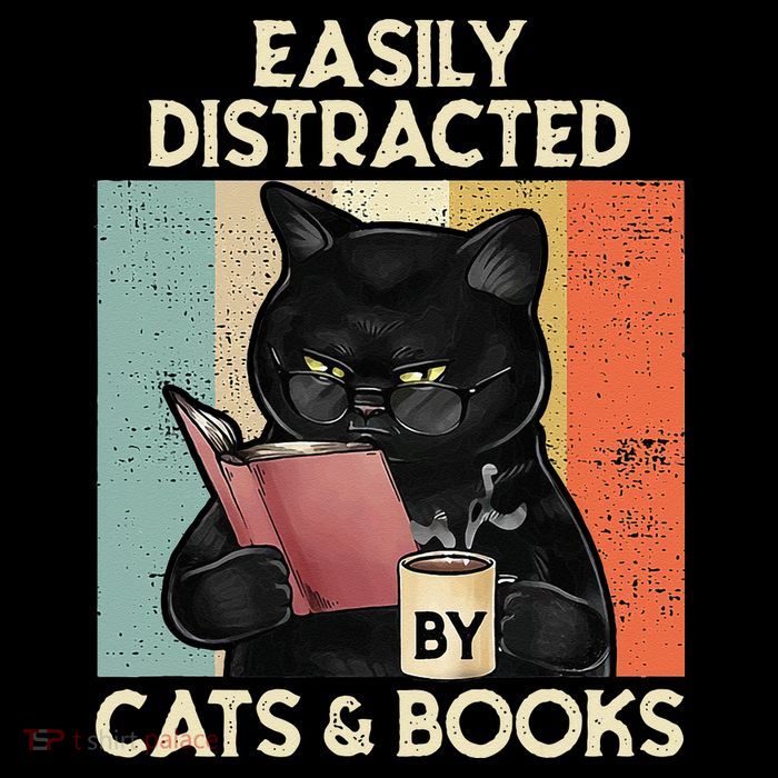 Easily Distracted By Cats And Books For Cat Lovers Flexfit Unipanel Trucker Cap