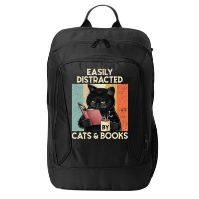 Easily Distracted By Cats And Books For Cat Lovers City Backpack