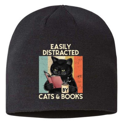 Easily Distracted By Cats And Books For Cat Lovers Sustainable Beanie