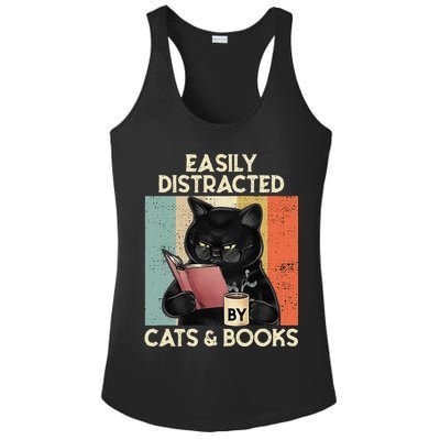 Easily Distracted By Cats And Books For Cat Lovers Ladies PosiCharge Competitor Racerback Tank