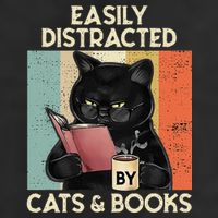 Easily Distracted By Cats And Books For Cat Lovers Golf Towel