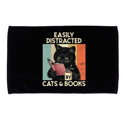 Easily Distracted By Cats And Books For Cat Lovers Microfiber Hand Towel