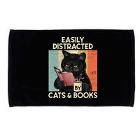 Easily Distracted By Cats And Books For Cat Lovers Microfiber Hand Towel