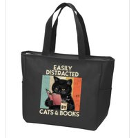 Easily Distracted By Cats And Books For Cat Lovers Zip Tote Bag
