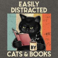 Easily Distracted By Cats And Books For Cat Lovers Cotton Canvas Backpack