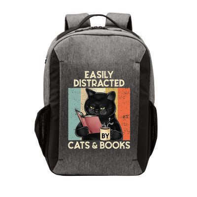 Easily Distracted By Cats And Books For Cat Lovers Vector Backpack