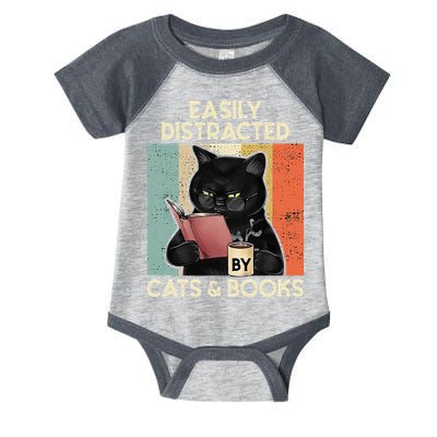 Easily Distracted By Cats And Books For Cat Lovers Infant Baby Jersey Bodysuit