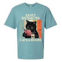 Easily Distracted By Cats And Books For Cat Lovers Sueded Cloud Jersey T-Shirt