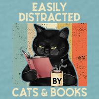 Easily Distracted By Cats And Books For Cat Lovers Sueded Cloud Jersey T-Shirt