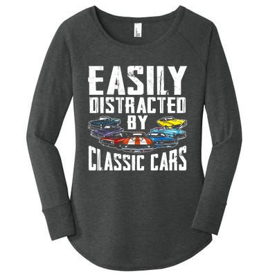 Easily Distracted By Classic Cars Women's Perfect Tri Tunic Long Sleeve Shirt