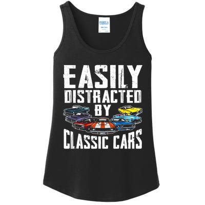 Easily Distracted By Classic Cars Ladies Essential Tank