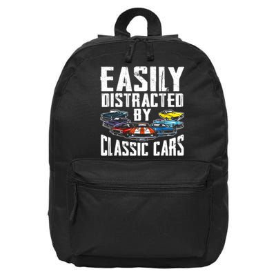 Easily Distracted By Classic Cars 16 in Basic Backpack