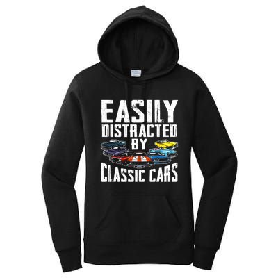 Easily Distracted By Classic Cars Women's Pullover Hoodie