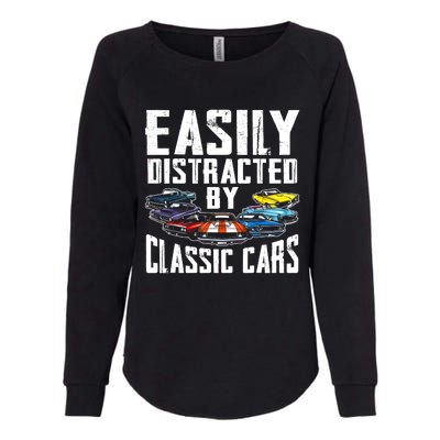 Easily Distracted By Classic Cars Womens California Wash Sweatshirt