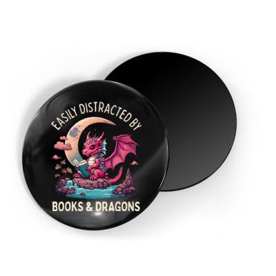 Easily distracted by books and dragons Magnet