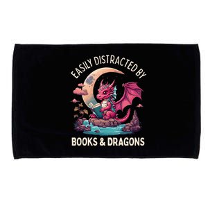 Easily distracted by books and dragons Microfiber Hand Towel