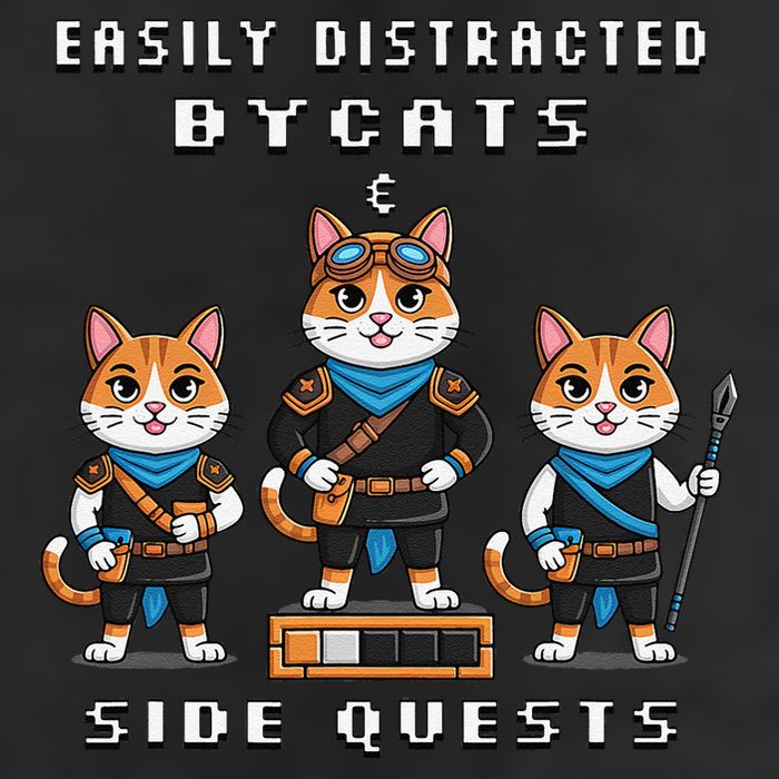 Easily Distracted By Cats And Side Quests Gamer Rpg Nerd Cool Comfort Performance Bucket Hat