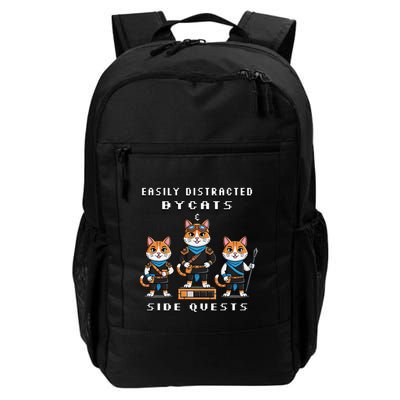 Easily Distracted By Cats And Side Quests Gamer Rpg Nerd Daily Commute Backpack