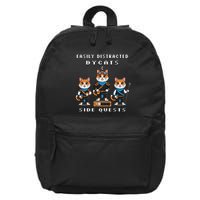 Easily Distracted By Cats And Side Quests Gamer Rpg Nerd 16 in Basic Backpack