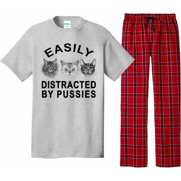 EASILY DISTRACTED BY PUSSIES Pajama Set