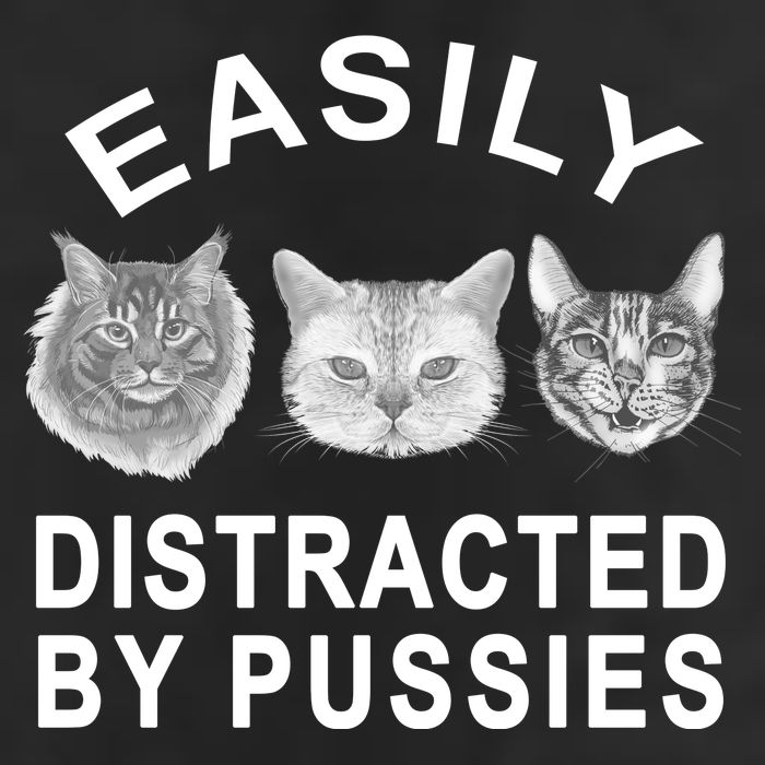 EASILY DISTRACTED BY PUSSIES 7 Panel Mesh Trucker Snapback Hat