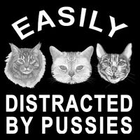 EASILY DISTRACTED BY PUSSIES Drawstring Bag