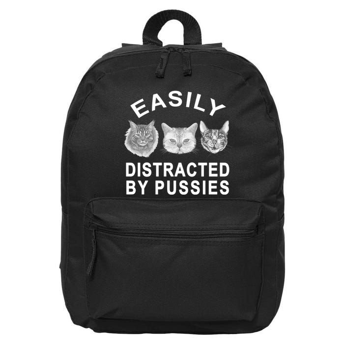 EASILY DISTRACTED BY PUSSIES 16 in Basic Backpack