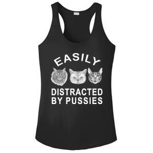 EASILY DISTRACTED BY PUSSIES Ladies PosiCharge Competitor Racerback Tank