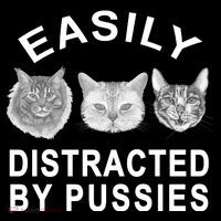 EASILY DISTRACTED BY PUSSIES Poster